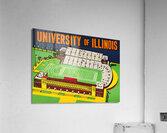 Vintage University of Illinois Football Art Acrylic Print