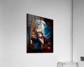 Arabian Nights Beauty By The Ocean With Red Roses Captivating Fantasy AI Concept Art by Xzendor7 Acrylic Print