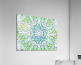 Abstract Colours Collide in Greens and Whites Acrylic Print