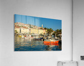 Small boats in the harbour of Mali on the island of Losinj in the Adriatic Sea Croatia Acrylic Print