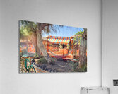 Santorini beachside hammock Acrylic Print