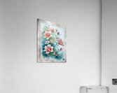 Blossoms Of The Sun Japanese Style Watercolor Floral Art Print AI Concept Art by Xzendor7 Acrylic Print