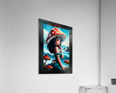 A Beautiful Pin Up Girl By Seas Shore With Her Mushroom Hat AI Concept Art by Xzendor7  Acrylic Print