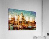 Vintage Landscape with Gondolas Acrylic Print