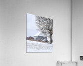 04 Gray Barn in Snow Acrylic Print