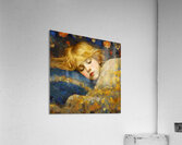 Dreamy Sleeping Child in Floral Quilt - Soft Vintage Bedtime Painting Acrylic Print