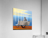 REVERIE DEVANT LA MER HOMME AU VELO - REVERIE IN FRONT OF THE SEA MAN WITH BICYCLE  Impression acrylique