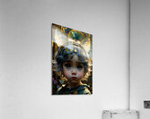 Fantasy Kawaii Girl Art with Butterfly Crown - Innocent Child Fairy Portrait Acrylic Print