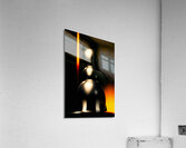 Abstract chrome decoration in a dark and orange light  Acrylic Print