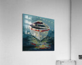 White Rowboat and Reflection  Acrylic Print