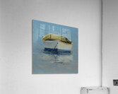White and Blue Rowboat  Acrylic Print