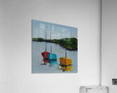 3 Colorful Sailboats at Anchor  Acrylic Print