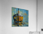Yellow Sailboat at Anchor  Acrylic Print