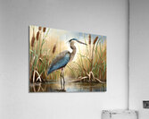 Heron in His Happy Place Impression acrylique