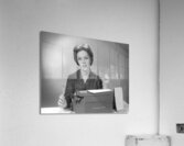 1960s SECRETARY SEATED BEHIND TYPEWRITER WITH PAD 195037 Acrylic Print