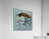 White Rowboat at anchor  Acrylic Print