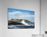 Wave Matches Cloud Formation by Nubble Cape Neddick Lighthouse in Maine  Acrylic Print