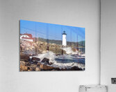 Breaking Waves Along Rocky Shoreline by Portsmouth Harbor Light in New Hampshire Acrylic Print