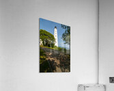 Weathered New London Harbor Lighthouse Tower in Connecticut Impression acrylique