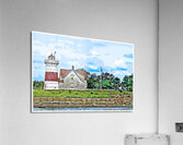 Stratford Point Lighthouse on Overcast Day in Connecticut - Illus. Acrylic Print