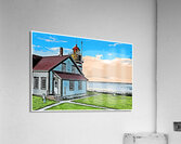 Sunset in Front of West Quoddy Head Lighthouse in Maine - Illus. Acrylic Print