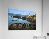 Low Tide by Rocky Shore of Head Harbor Lighthouse Over the Canadian Border  Acrylic Print