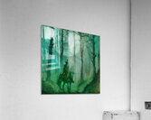 Knight in the Enchanted Forest under the Moonlight Fantasy Landscape Art  Acrylic Print