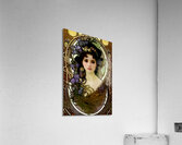 Romantic Art Nouveau Woman Portrait with Flowers and Flowing Hair  Acrylic Print