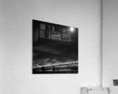 plane over bay bridge night full moon  square 282 Acrylic Print