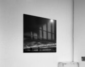 plane over bay bridge night full moon  square 282 Acrylic Print
