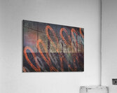 Linen and Orange Loops on Grey Acrylic Print