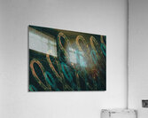 Linen and Loops Orange and Cyan Acrylic Print