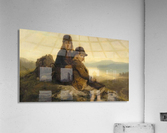 Two children climbing the mountain Acrylic Print