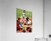 vintage baseball art safe at third Acrylic Print