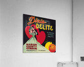 dixie delite florida citrus fruit label Acrylic Print