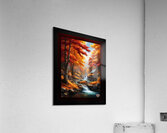 A Cabin In Autumn Woods Captivating AI Concept Art by Xzendor7 Acrylic Print