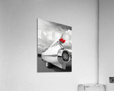 Reach For The Skies - 1959 Cadillac Tail Fins Black and White Acrylic Print