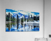 Icy Tranquility: Winter Scene at Picture Lake Acrylic Print