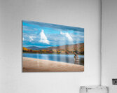 Autumn Beach Scene with Lifeguard Chair at Mauch Chunk Lake Acrylic Print