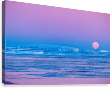 Low Moonset Close Up Canvas Print