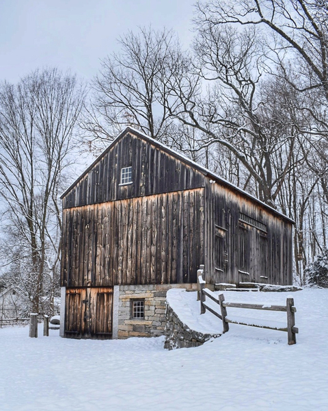14 Welles Shipman Barn in Winter Print