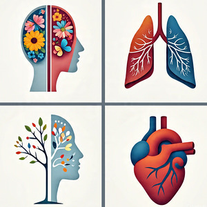 Medical Illustration of Brain and Heart – Clinic Wall Art