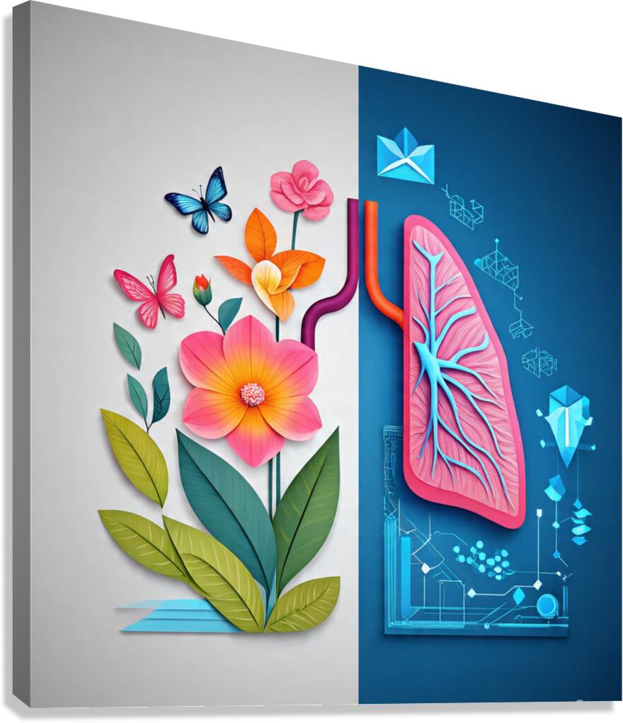 Medical Illustration of Human Lungs – Clinic Wall Poster Canvas Print