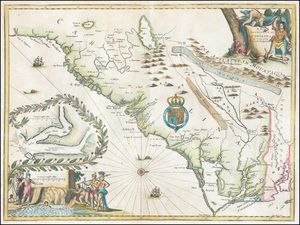 1673 First Proprietary Map of Carolina – Early Colonial American Chart Commissioned by the Lords Proprietors Showing British Settlements Indigenous Lands and Coastlines in the Restoration Era