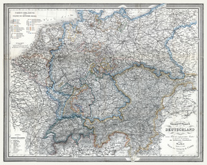 1886 Map of Germany Under the Imperial German Empire—Detailing States Railways and Political Divisions During the Reign of Kaiser Wilhelm I in Unified Post-1871 Germany