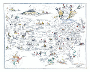 1933 Pictorial Map of the United States During Prohibition – Illustrated Chart Showing Wet and Dry States on the Eve of the 21st Amendment and the Repeal of the Nationwide Alcohol Ban