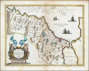 1645 Map of Morocco – Early Modern Cartography Depicting Cities Regions Topography and Political Divisions During 17th Century North African History