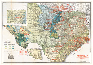 1920 Geological Map of Texas – Historical Earth Science Chart Showing Rock Formations Mineral Deposits and Subsurface Geology of Texas During the Early Petroleum Exploration Boom