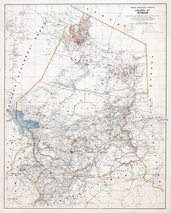 1925 Map of the Territory of Chad During the French Colonial Period Showing Administrative Divisions Geographic Features and the Regional Context Within Colonial Africa