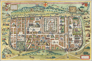 1584 Christan Van Adrichom Map Plan of Ancient Jerusalem at the Time of Jesus Christ